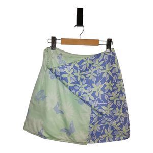 Lilly Pulitzer butterfly floral wrap style tie skirt size 2P